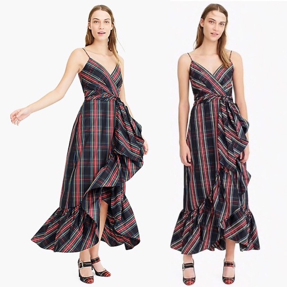 j crew ruffle maxi dress